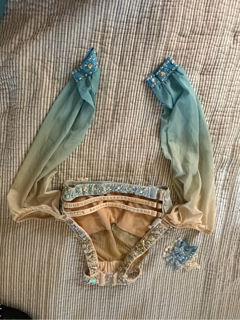 Blue Ombré Lyrical Dance Costume | Competition | Rhinestone | Youth - Picture 8 of 11